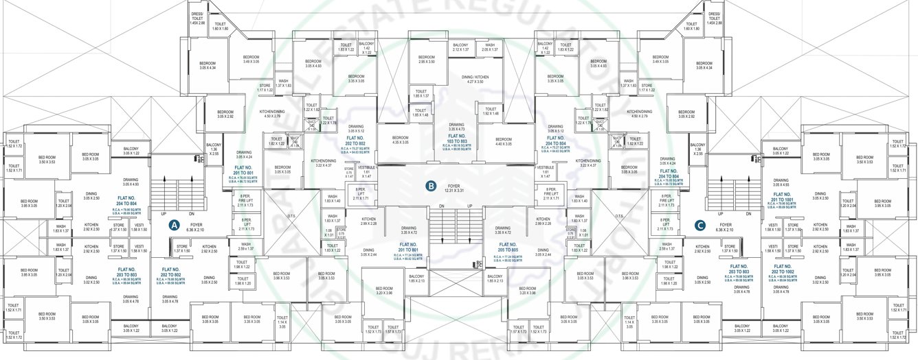  ralsi 130 Block A,B,C Cluster Plan From 2nd To 8th Floor