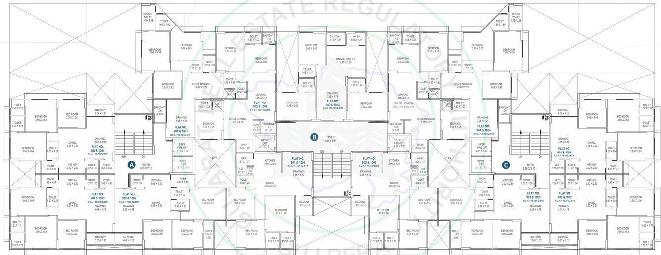  ralsi 130 Block A,B,C Cluster Plan From 9th To 10th Floor