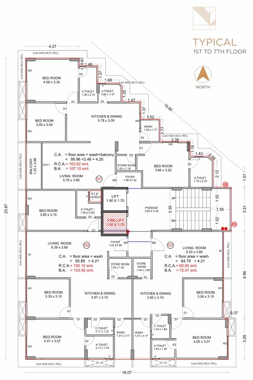  phoenix avenue A Cluster Plan From 1st To 7th Floor