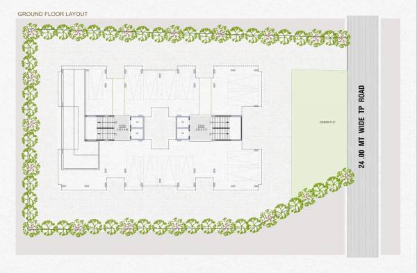  upvan-skyline Block A & B Ground Floor Cluster Plan