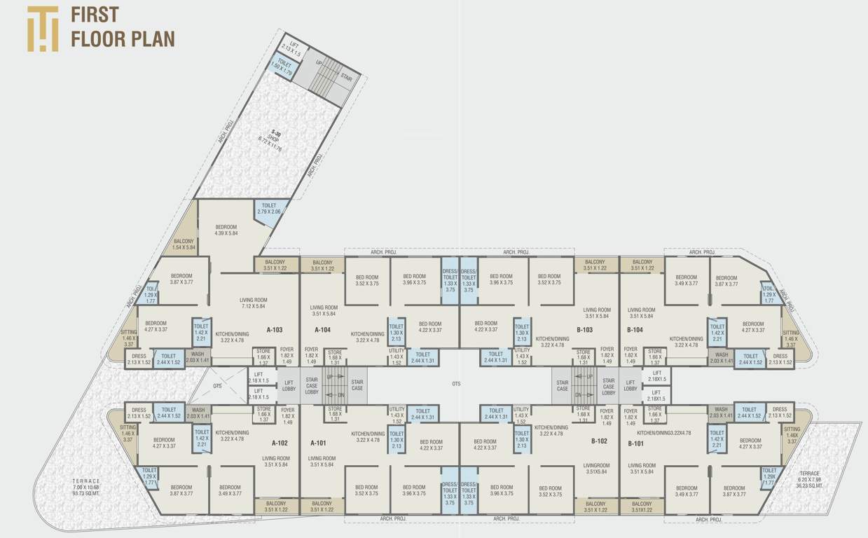  trinity heights A, B Cluster Plan For 1st Floor
