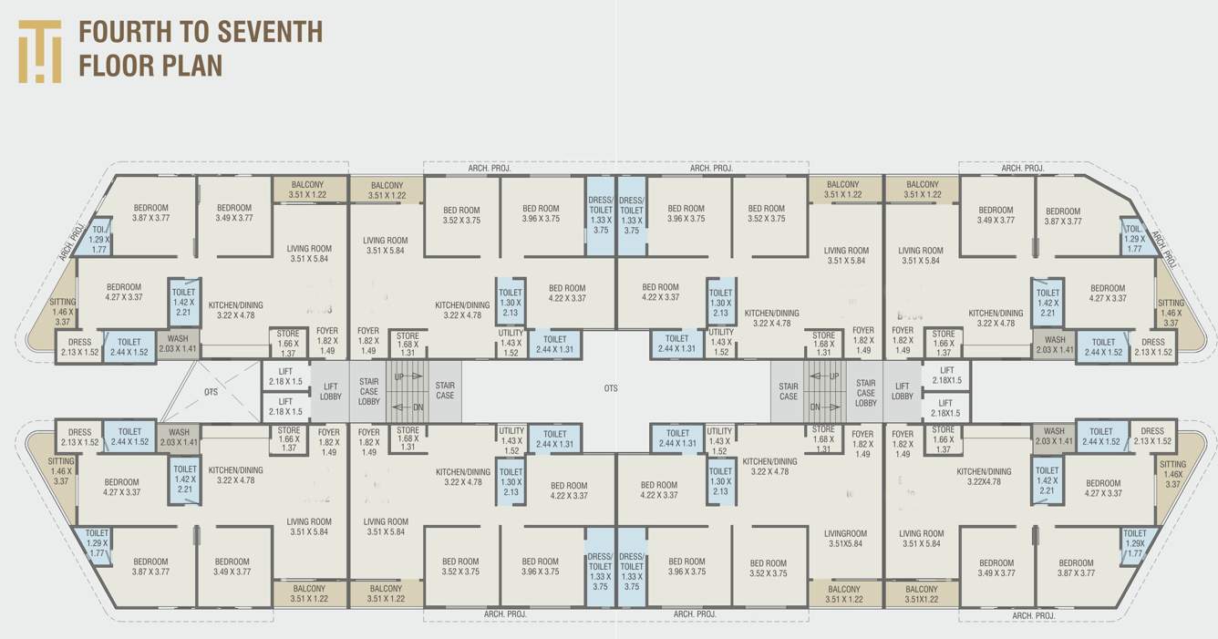  trinity heights A, B Cluster Plan From 4th To 7th Floor