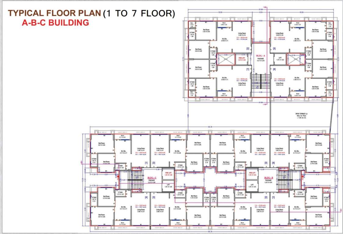  raj heritage phase ii A To C Cluster Plan From 1st To 7th Floor
