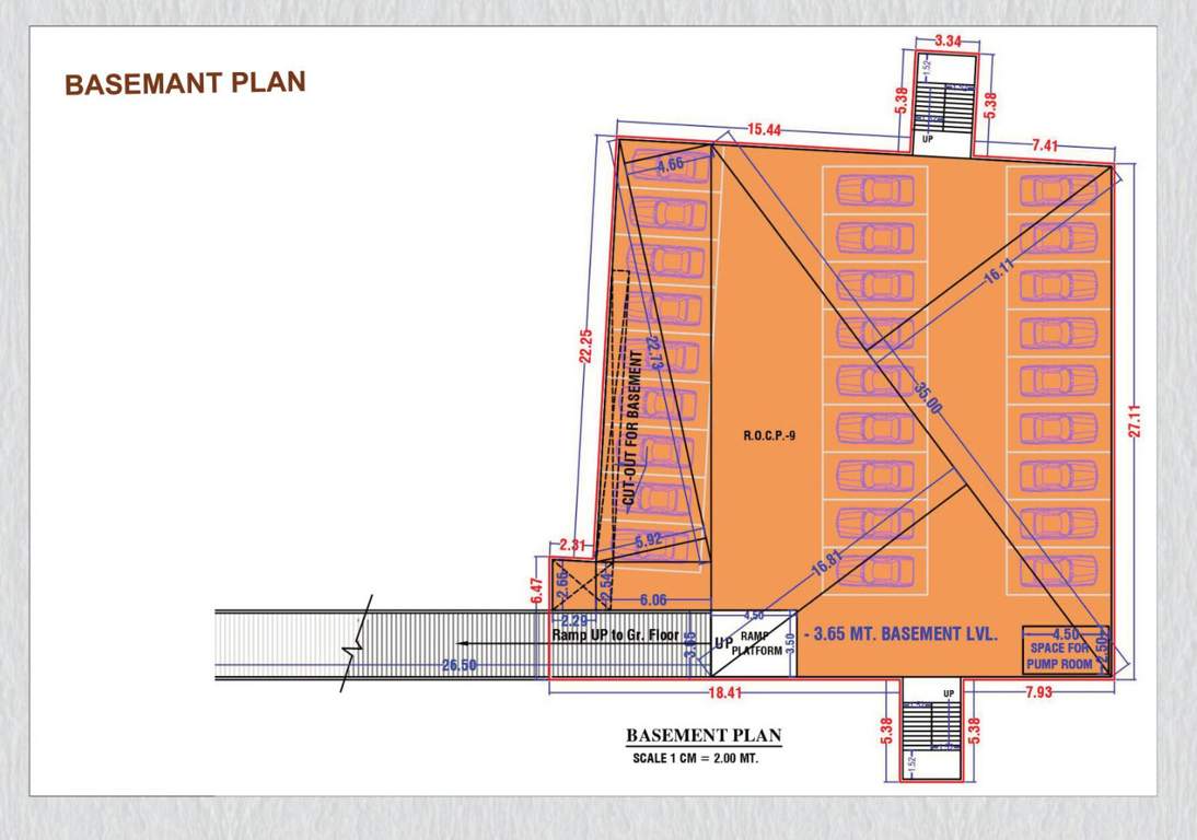  raj heritage phase ii A To F Basement Cluster Plan