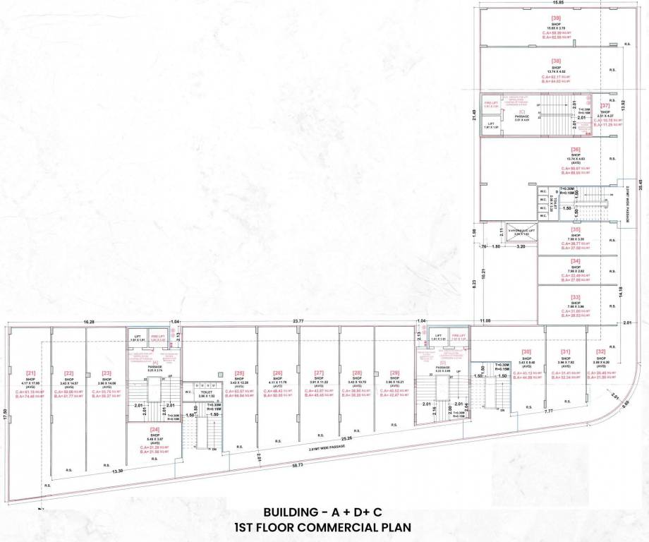 ofira parshwanath A, D Cluster Plan For 1st Floor