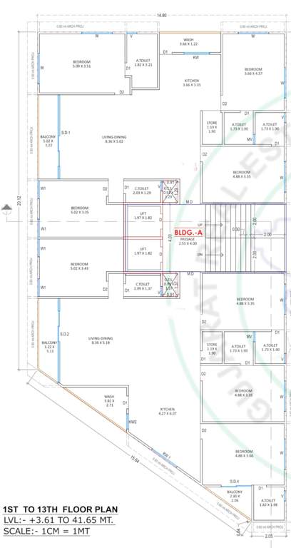 solitaire liberty A Cluster Plan From 1st To 13th Floor