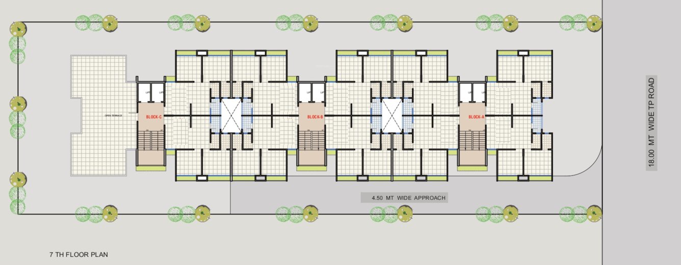  pushpak residency 1 A, B, C Cluster Plan For 7th Floor