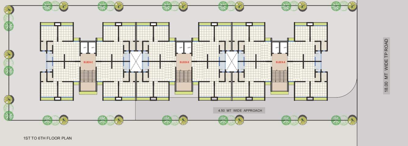  pushpak residency 1 A, B, C Cluster Plan From 1st To 6th Floor