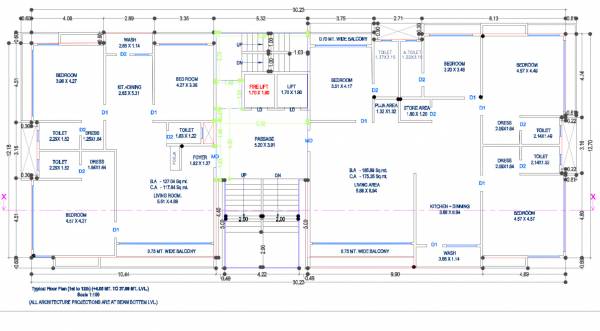  spatious Block B Cluster Plan from 1st to 12th Floor