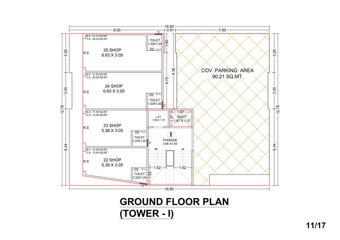 sahaj florencia Block I Cluster Plan for ground Floor