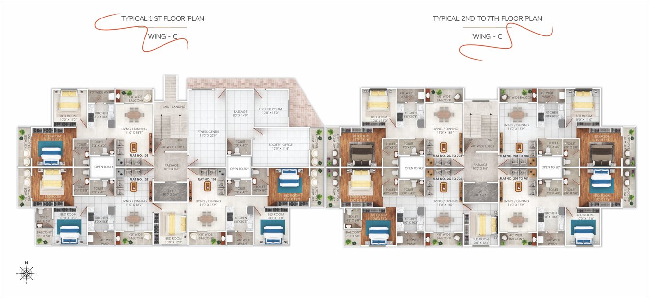  meher ganga Wing A Cluster Plan