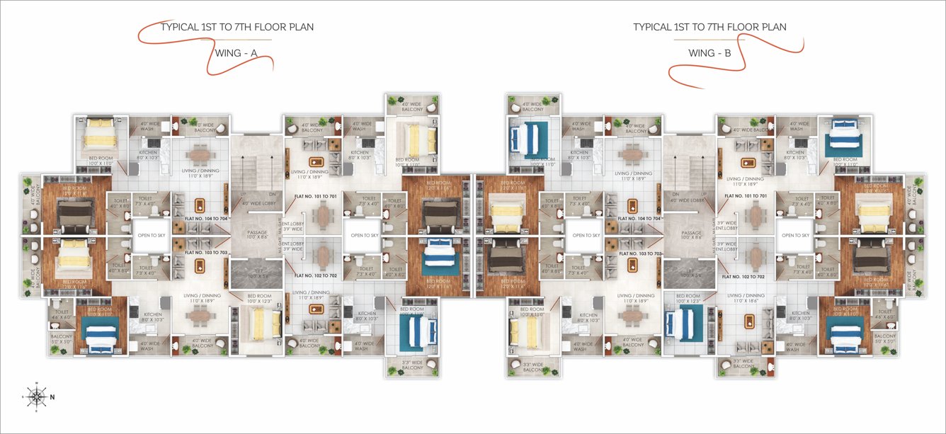  meher ganga Wing A Cluster Plan