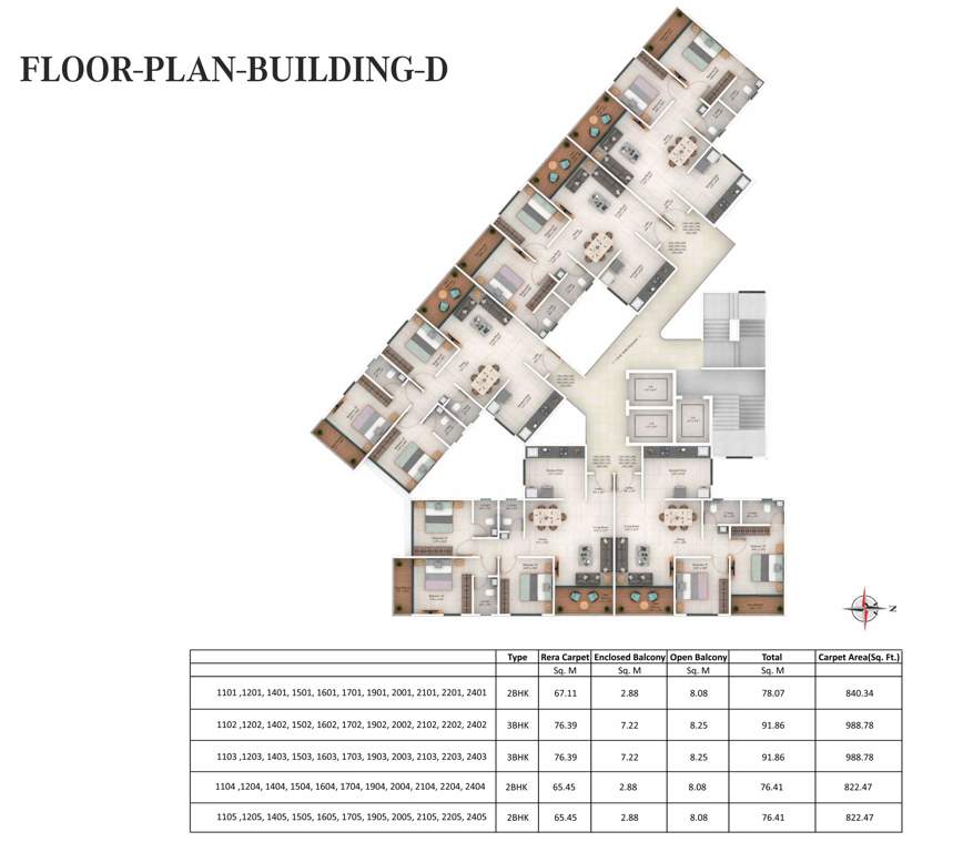  casa grande building c wing c1 Casa Grande Building C Wing C1 Cluster Plan