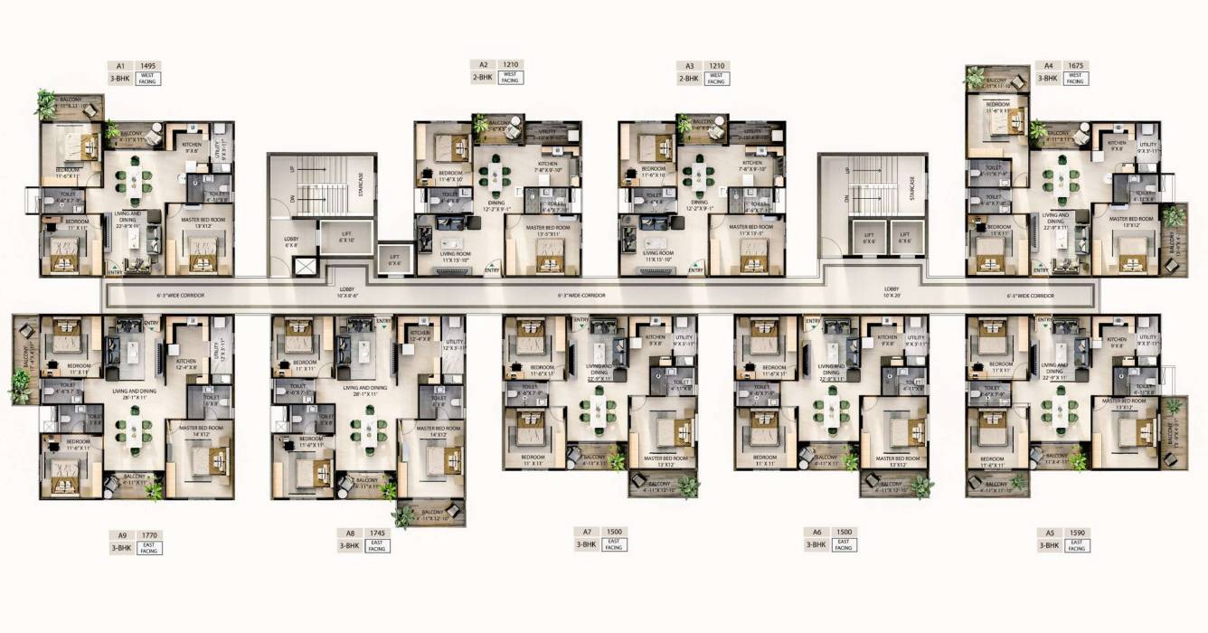  gardenia Tower A Cluster Plan For Typical Floor Plan