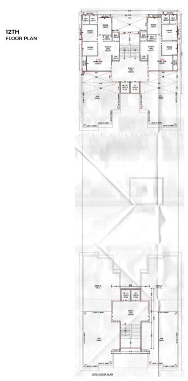  meraki 86 A, B 12th Floor Cluster Plan