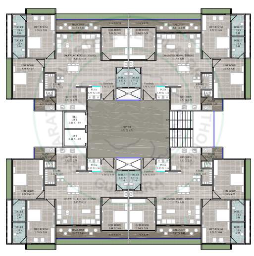  apple green homes Block A Typical Cluster Plan
