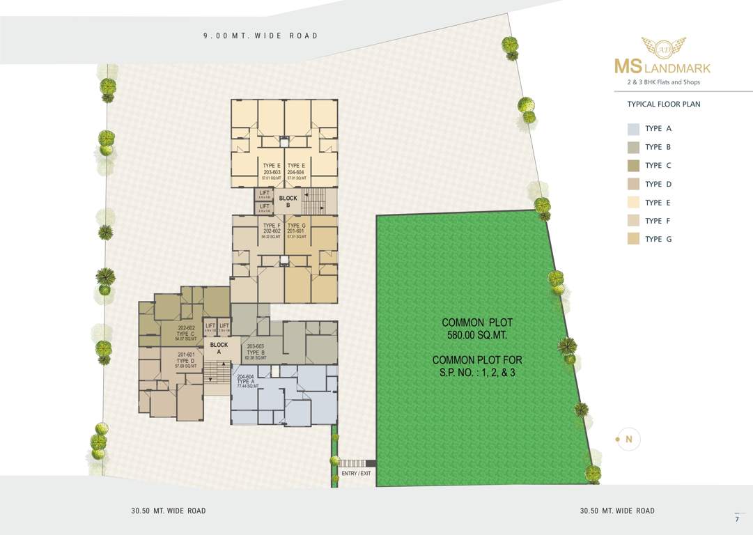  ms landmark Block A And Block B Cluster Plan from 2nd to 6th Floor