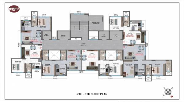  heights Heights Cluster Plan from 7th to 8th Floor