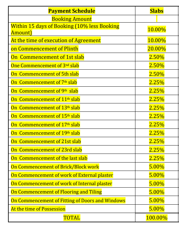 balaji-classica-athena-and-iris Construction Linked Payment (CLP) Payment Plan