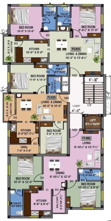  lucky homes Lucky Homes Cluster Plan for 1st Floor