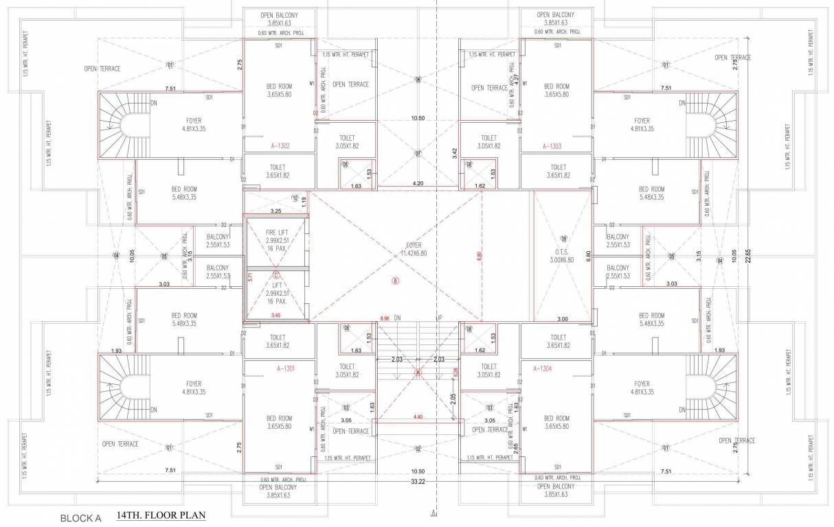  the one A Cluster Plan For 14th Floor