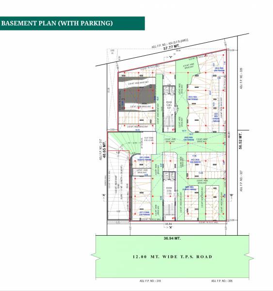  shantam Block A & B Basement Floor Cluster Plan