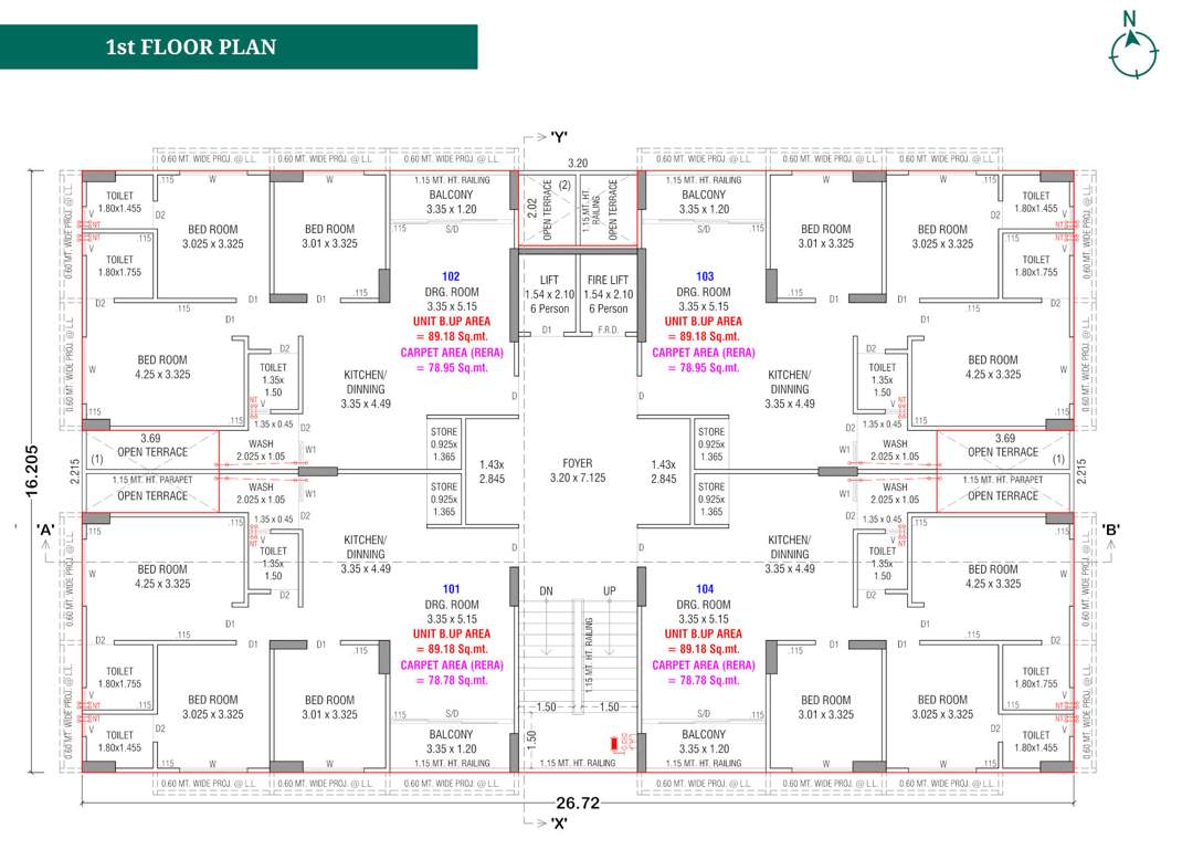  shantam Block A & B Cluster Plan for 1st Floor