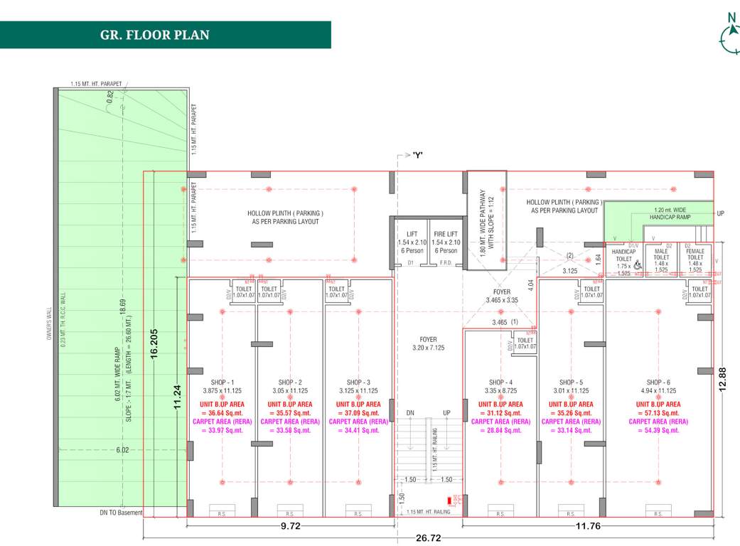  shantam Block A & B Ground Floor Cluster Plan