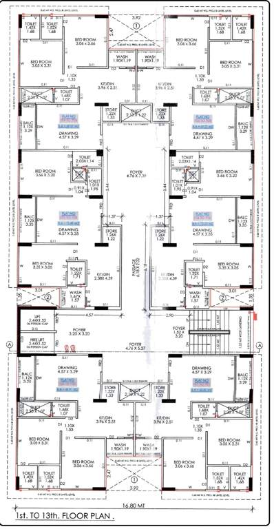  al hamd 42 Al Hamd 42 Cluster Plan from 1st to 13th Floor
