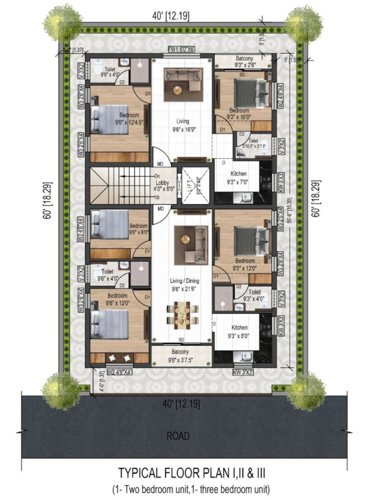  aksharam Aksharam Cluster Plan from 1st to 3rd Floor