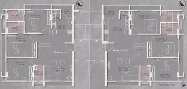  paramhans-apartment Block  A Typical Cluster Plan