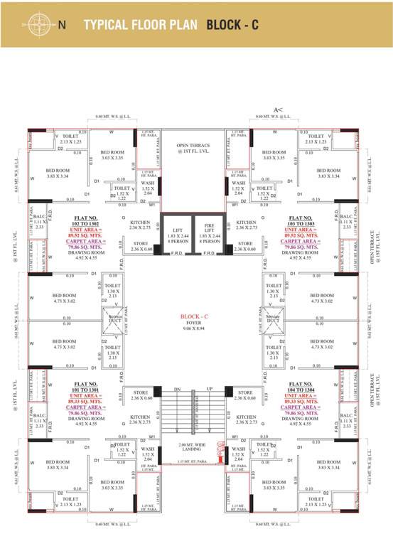  sky Block C Cluster Plan for ground Floor
