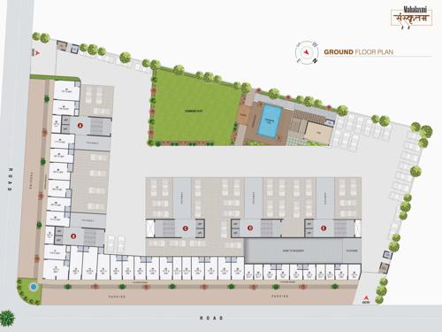  mahalaxmi-sanskrutam Block A, Block B, Block C, Block D, Block E  Cluster Plan for ground Floor