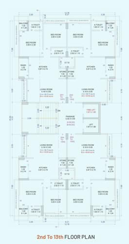 Block A & B Cluster Plan from 2nd to 12th Floor shivant-antara Block A & B Cluster Plan from 2nd to 12th Floor
