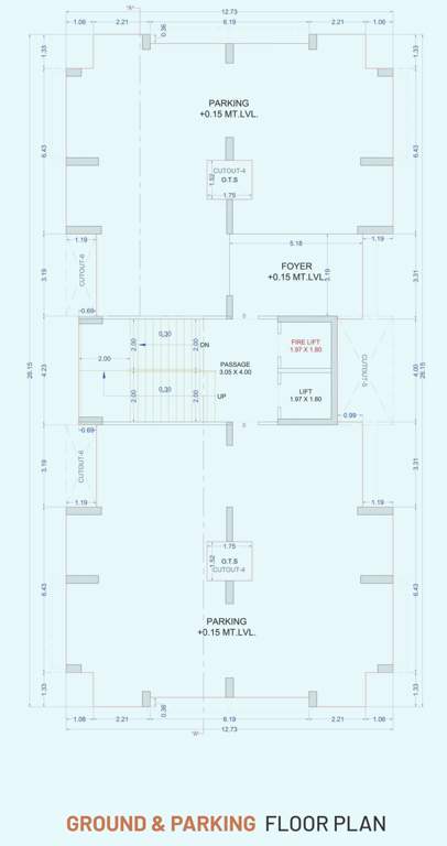 shivant antara Block C Ground Floor Cluster Plan