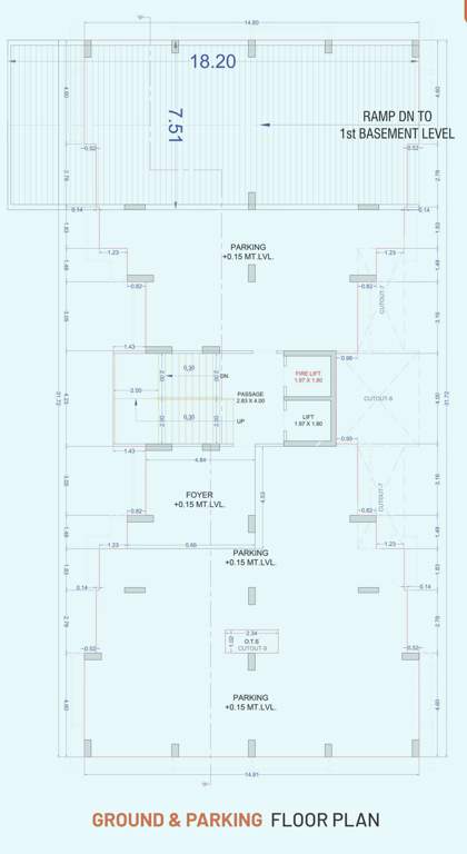 shivant antara Block D Ground Floor Cluster Plan