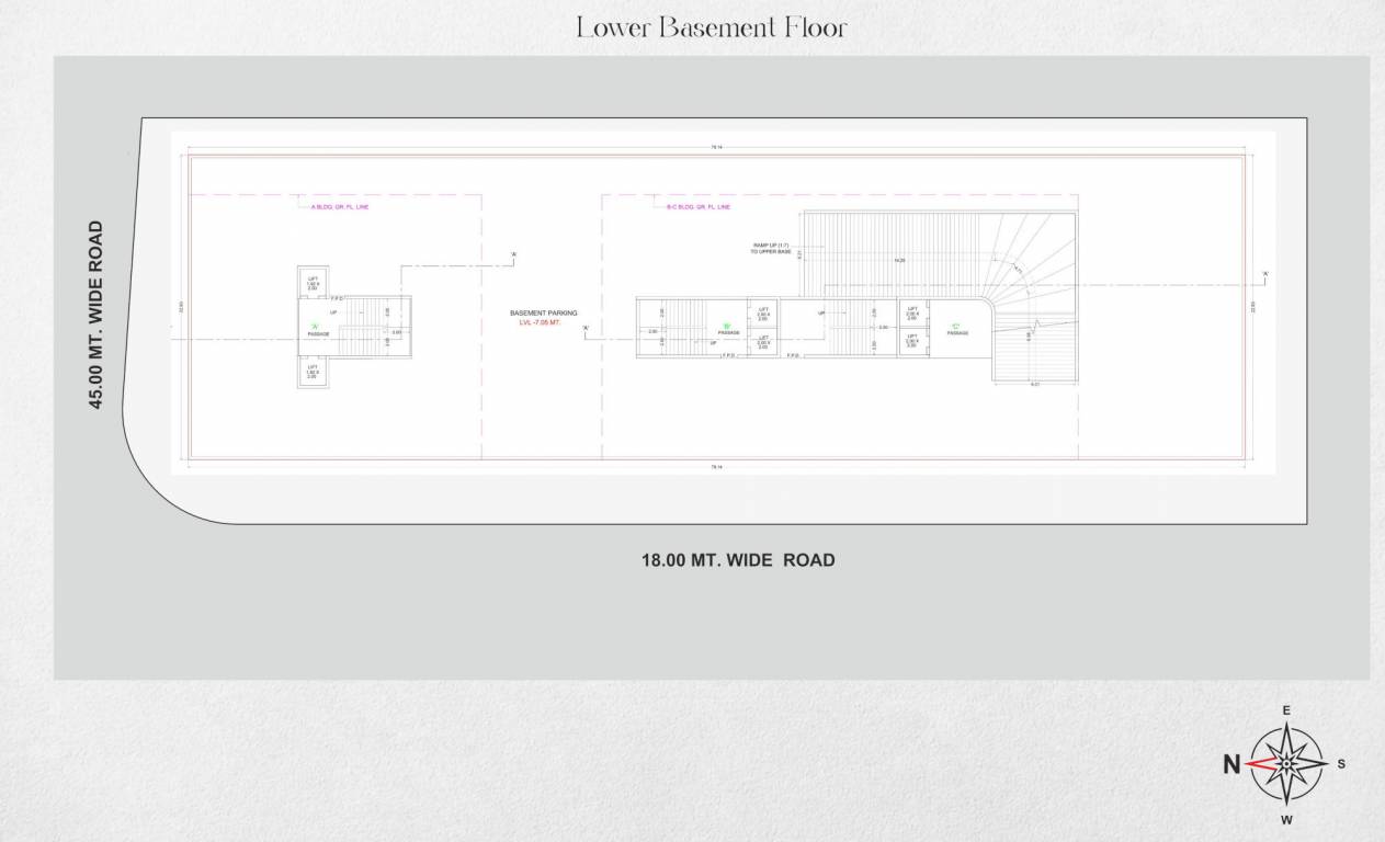 sampriti homes Block A,B & C Lower Basement Floor Cluster Plan