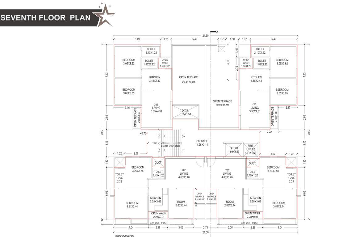  taj residency Taj Residency Cluster Plan for 7th Floor