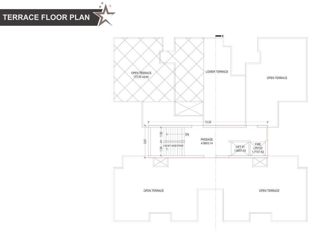  taj residency Taj Residency Terrace Floor Cluster Plan
