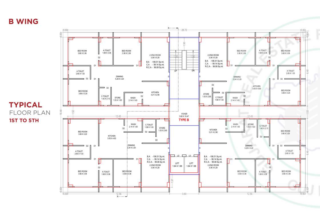  city life Block B Cluster Plan from 1st to 5th Floor