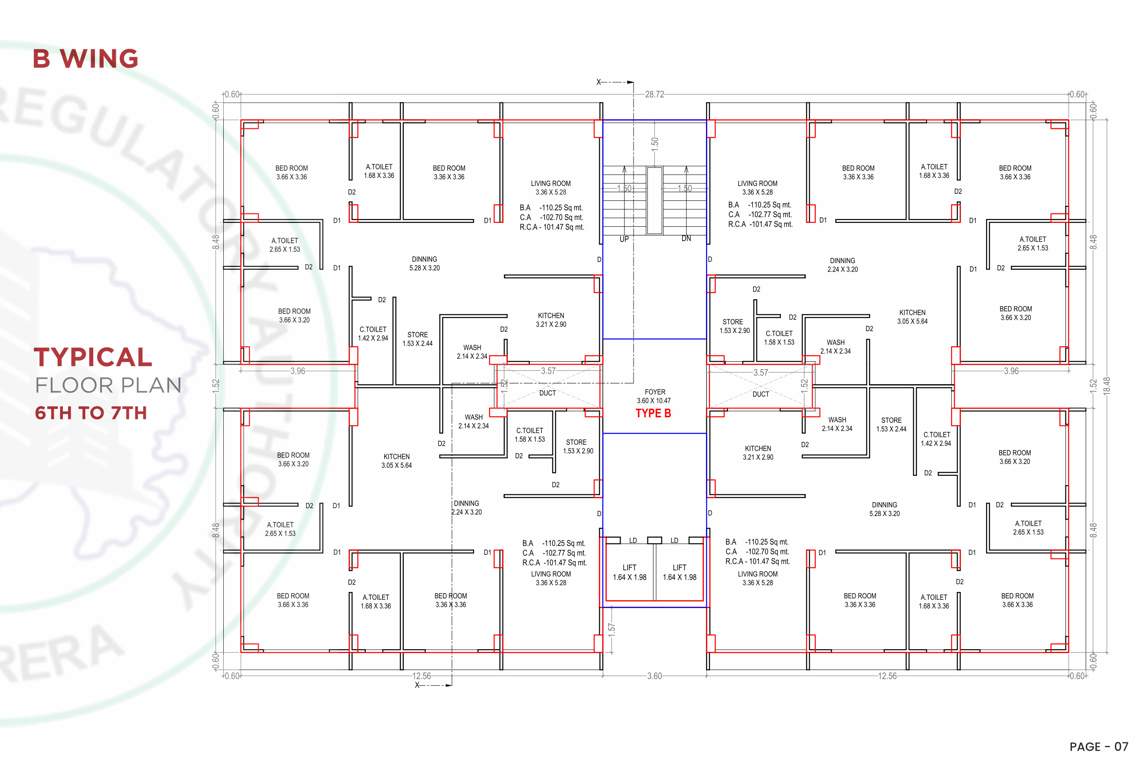  city life Block B Cluster Plan from 6th to 7th Floor