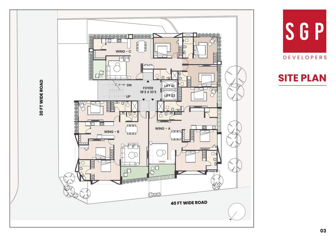  upasana apartment Block A Cluster Plan from 1st to 7th Floor