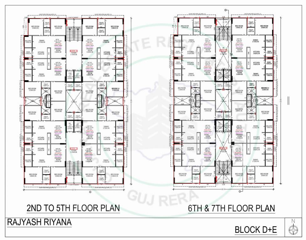  riyana D & E Cluster Plan From 2nd To 7th Floor