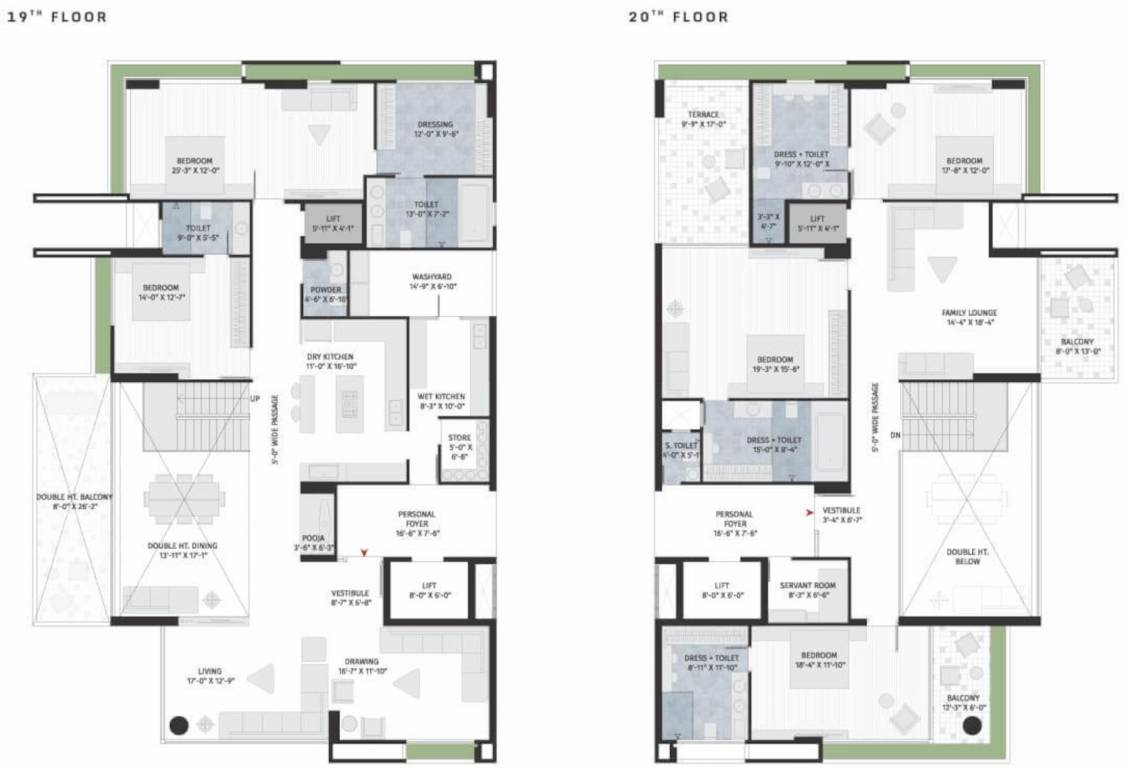  stark torre A To D Cluster Plan For 19th & 20th Floor