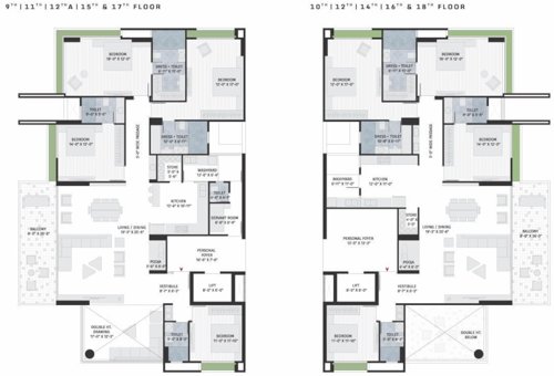  stark-torre A To D Cluster Plan From 9th To 18th Floor