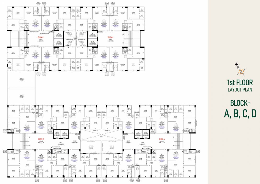  satkar green A To D Cluster Plan For 1st Floor