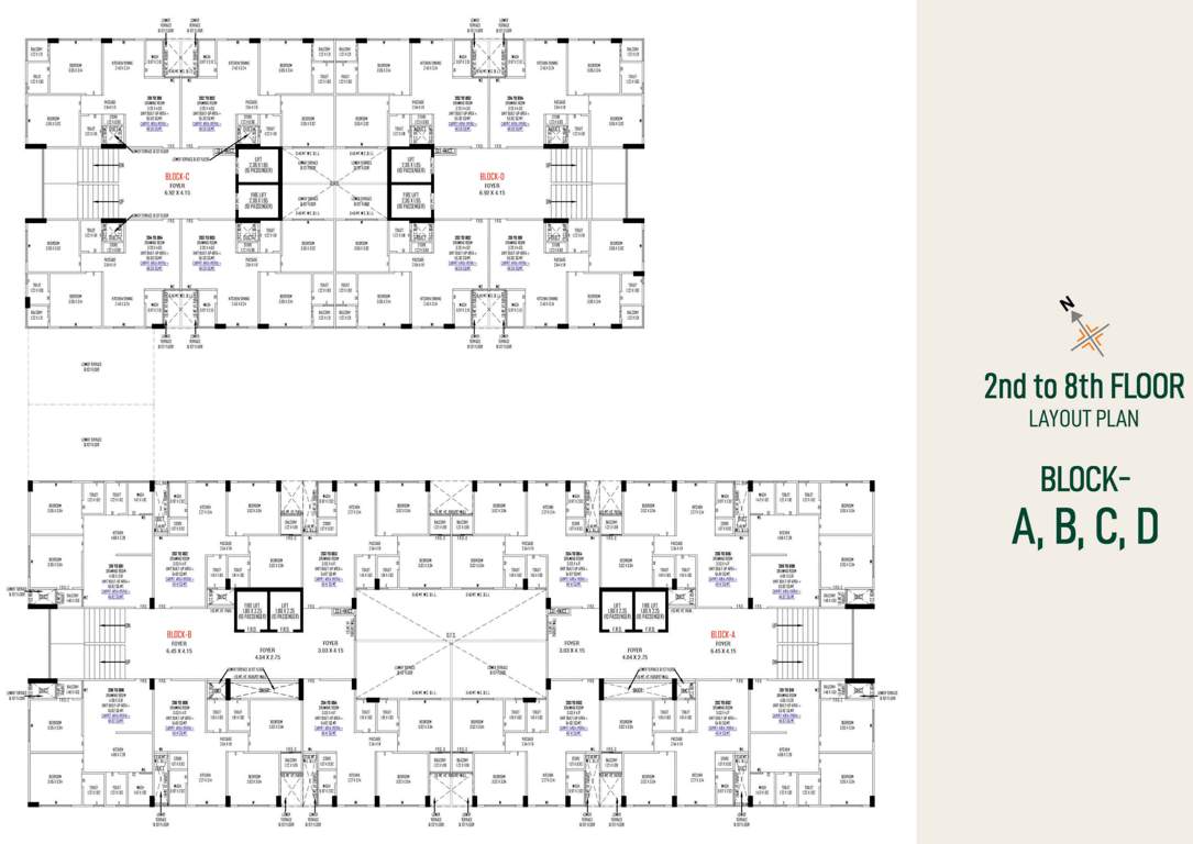  satkar green A To D Cluster Plan From 2nd To 8th Floor