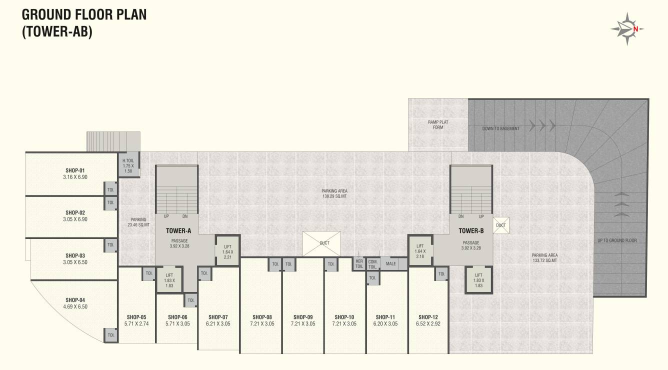  tulsi darshan A + B Cluster Plan For Ground Floor