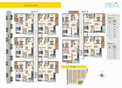  sarovar Sanskriti Sarovar Cluster Plan from 1st to 5th Floor