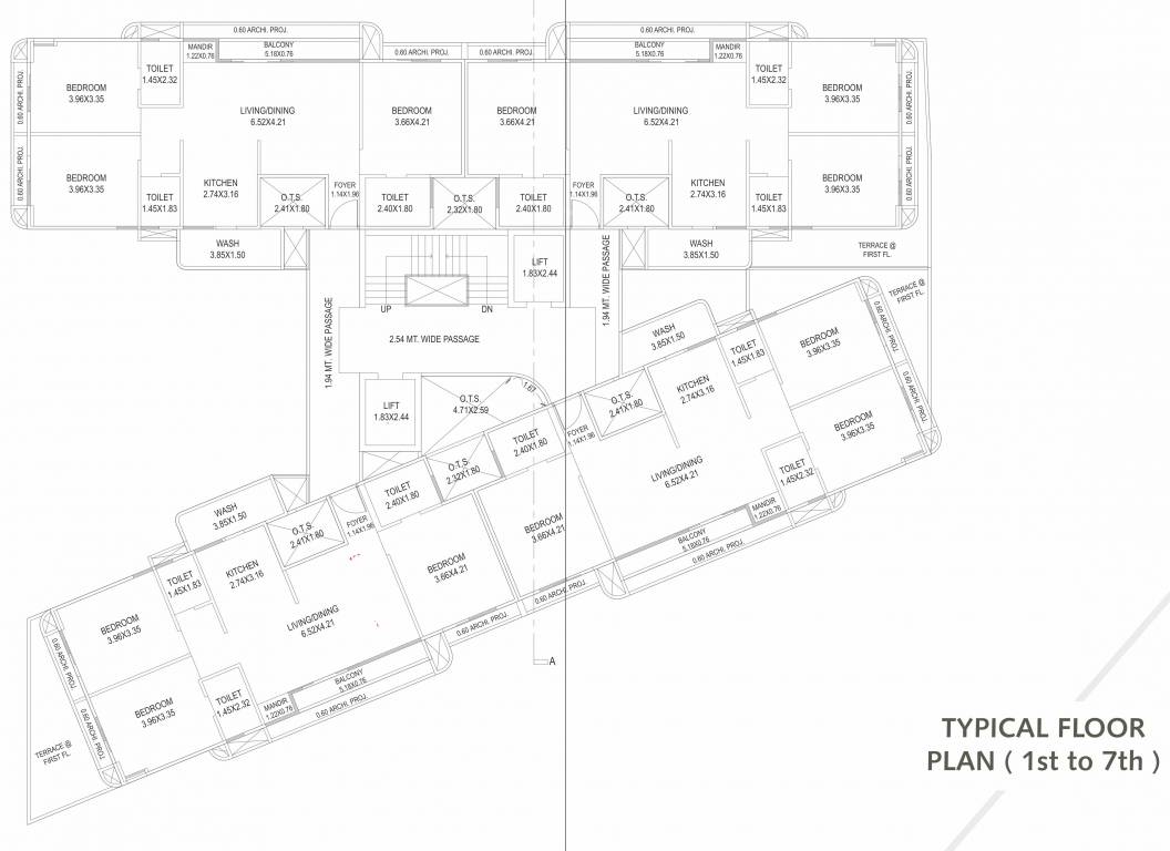  26 A Cluster Plan From 1st To 7th Floor